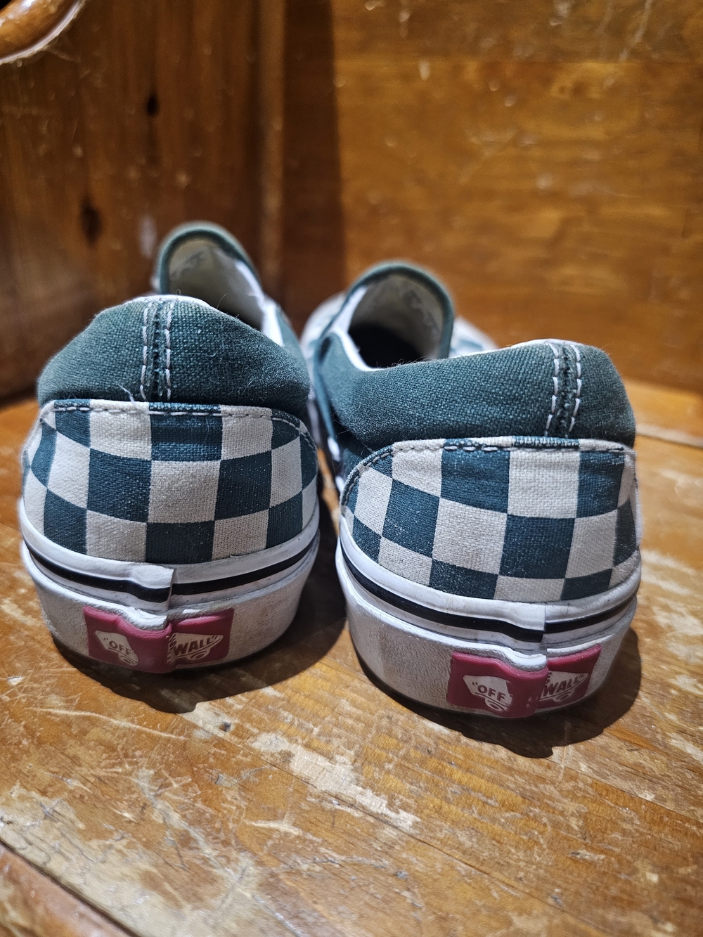 Vans Slip-On Checkerboard in Teal and White - Picture 3 of 5